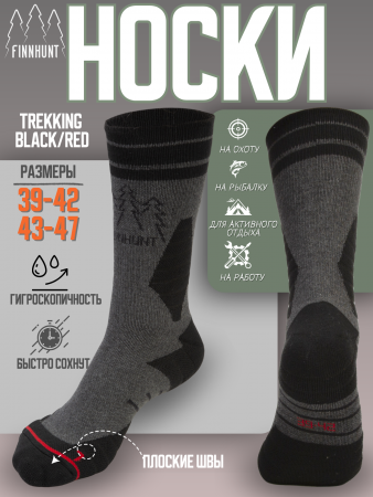 Носки FINNHUNT Trekking black/red